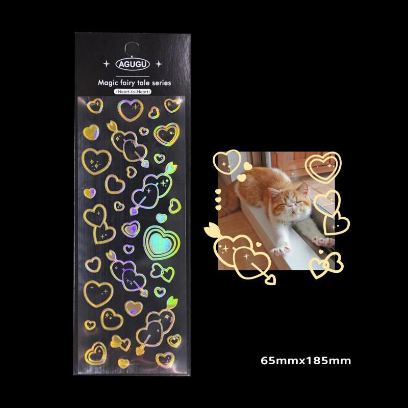 Лазерные наклейки серии Magic Fairy Tale, симпатичный мини-альбом, материал для самостоятельного изготовления, эстетическая открытка для девочки, альбом, блокнот, декоративные наклейки