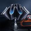 Windproof Folding Umbrella with LED Light Lively Life Inverted Umbrella with Teflon Coating and Reflective Stripe 10 Reinforced Ribs Umbrellas