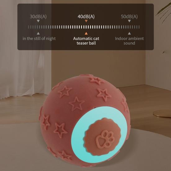Игрушка для домашних животных Мяч Интерактивная охотничья активная подвижная игрушка для кошек Гибкая Вращающаяся Вибрационная Устойчивая к укусам Технология интеллектуальных датчиков Катящийся мяч