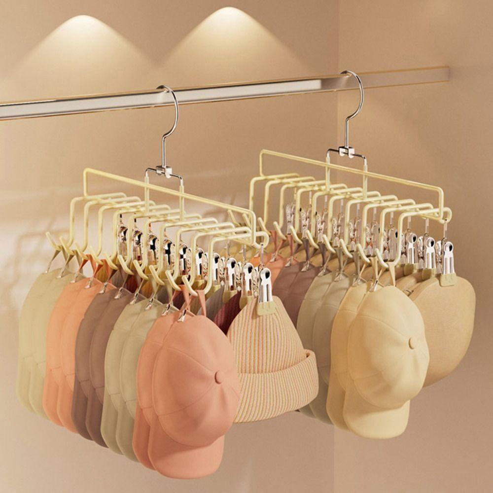 10 Clips Baseball Hat Organizer Rack Hanging Saving Space Peaked Cap Storage Holder Windproof Non-Slip Towel Hanger Clip Scarf