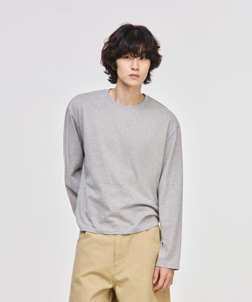 SIGNATURE Crop Long Sleeve T-Shirt [Gray]