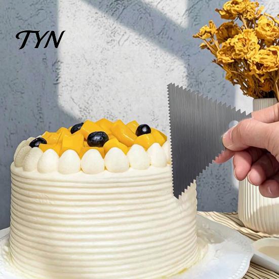 Нож для теста для масла из нержавеющей стали, скребок для торта с многогранной пилкой, прямоугольной/пятиугольной/треугольной/полукруглой формы, для крема и теста