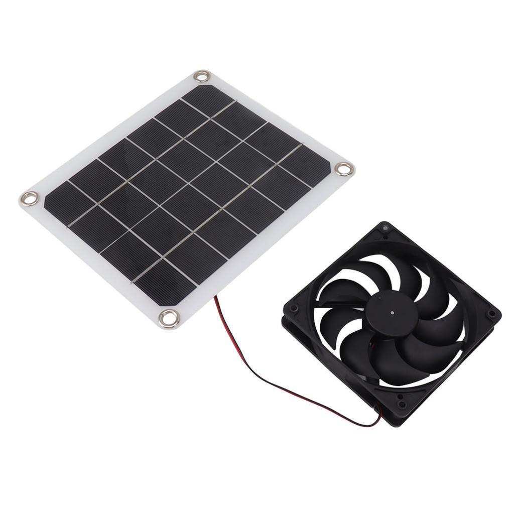 10W Solar Panel Exhaust Fan Waterproof Solar Powered Attic Ventilator for Pet House RV Greenhouse