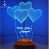 3D классическая тематическая / настраиваемая светодиодная настольная лампа с сердечками, ночник, эстетический декор для комнаты, прикроватная лампа, подарки на день рождения