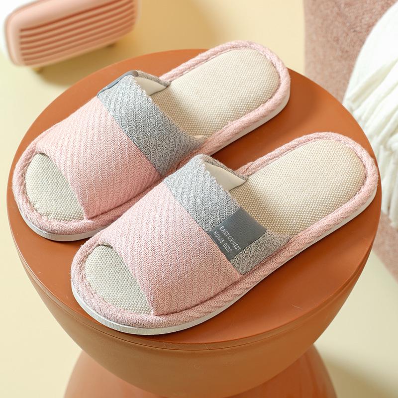 Нескользящие льняные тапочки для пар: Прочный, бесшумный и комфортный для любого сезона