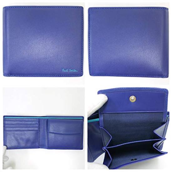 Paul Smith Blue Colorful Classic Bifold Wallet with Light Blue Line Inside PSC104-30