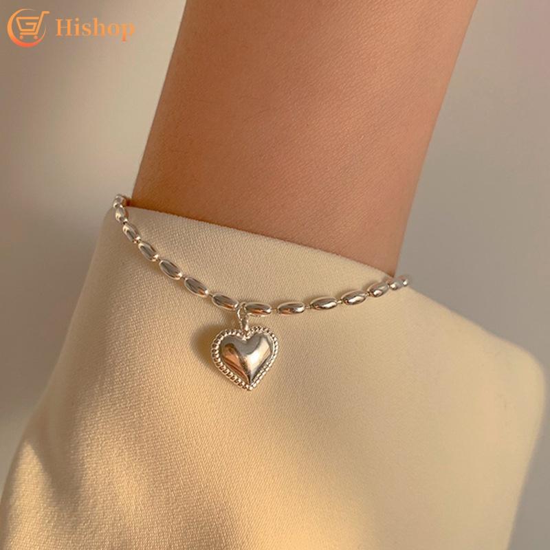 iF ME Модный браслет с подвеской в ​​виде сердца, бусины, серебряные браслеты-цепочки для женщин, аксессуары, ювелирные изделия