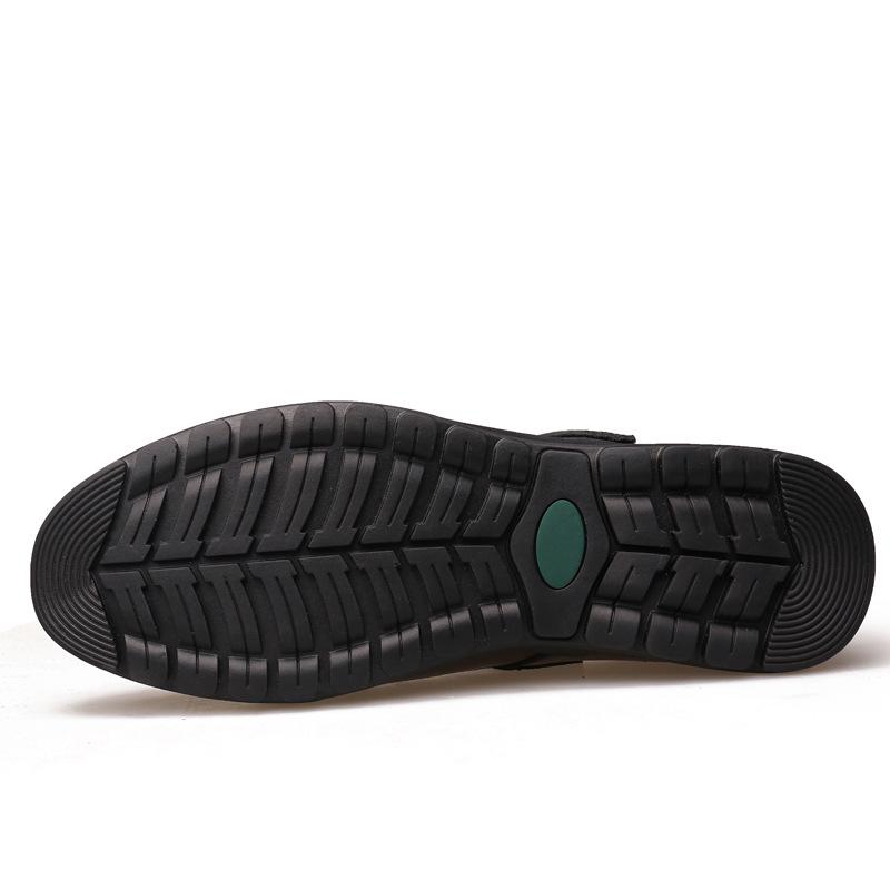 Новые мужские сандалии, крутые дышащие кожаные сандалии с круглым носком, нескользящие