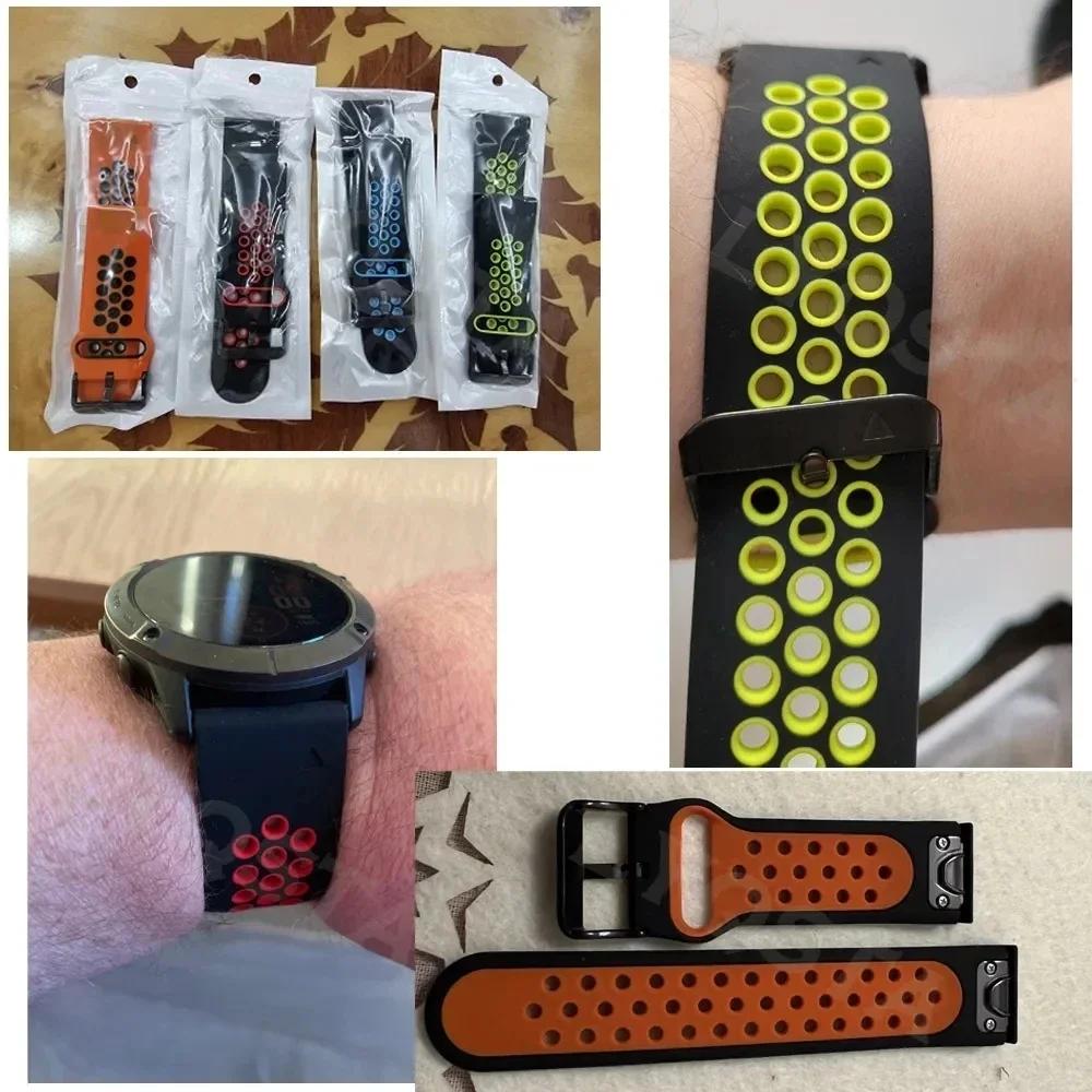 26 мм 22 мм Для Garmin Fenix 7X 7 Pro 6 6X Pro 5X 5 Plus Сапфировый Солнечный Ремешок Браслет Быстросъемный Силиконовый Браслет