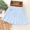 Girls' Summer Midi Pleated Skirt with Anti-Exposure Shorts