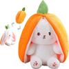 8 Inch Strawberry Rabbit Plush Toy Carrot Rabbit Stuffed Toys Perfect for Kids (Orange)