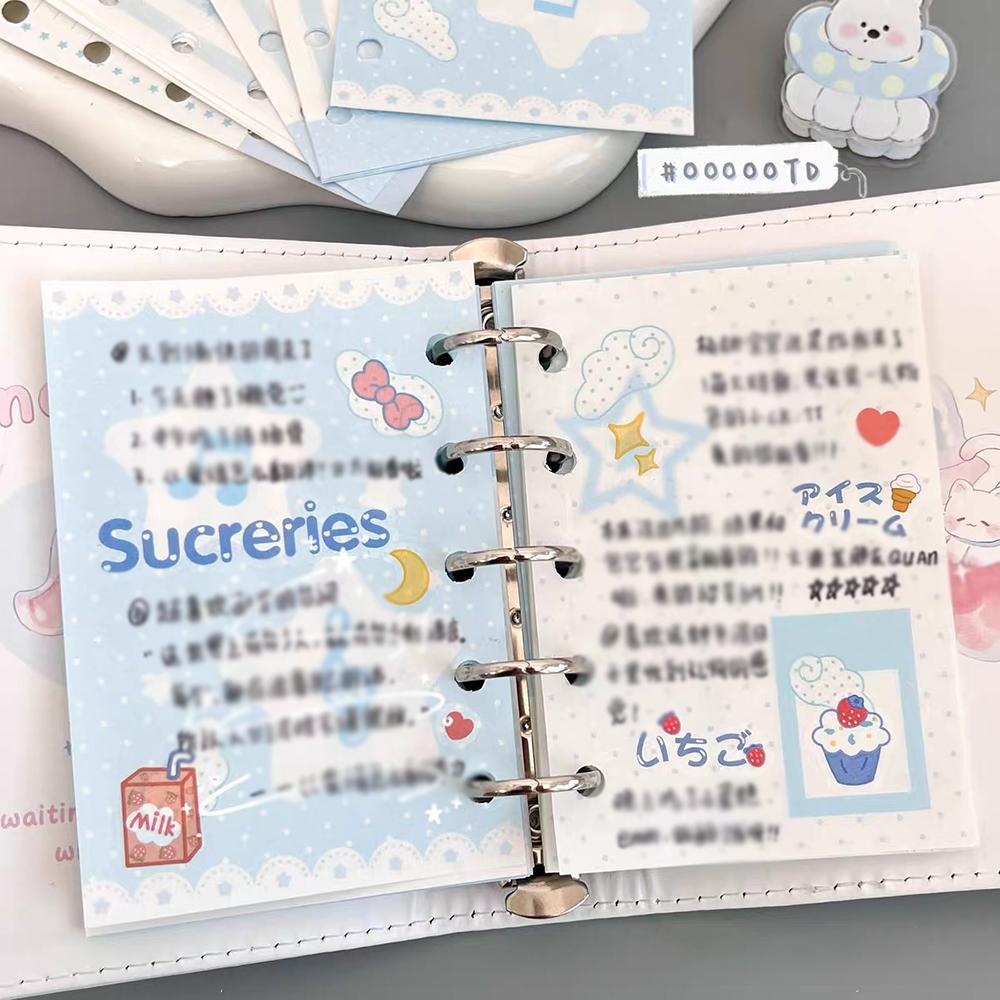 M5 Blue Dream Star Replacement Core Paper, Weekly and Monthly Plan Cartoon Color Replacement Inner Pages, Loose leaf Inner Pages