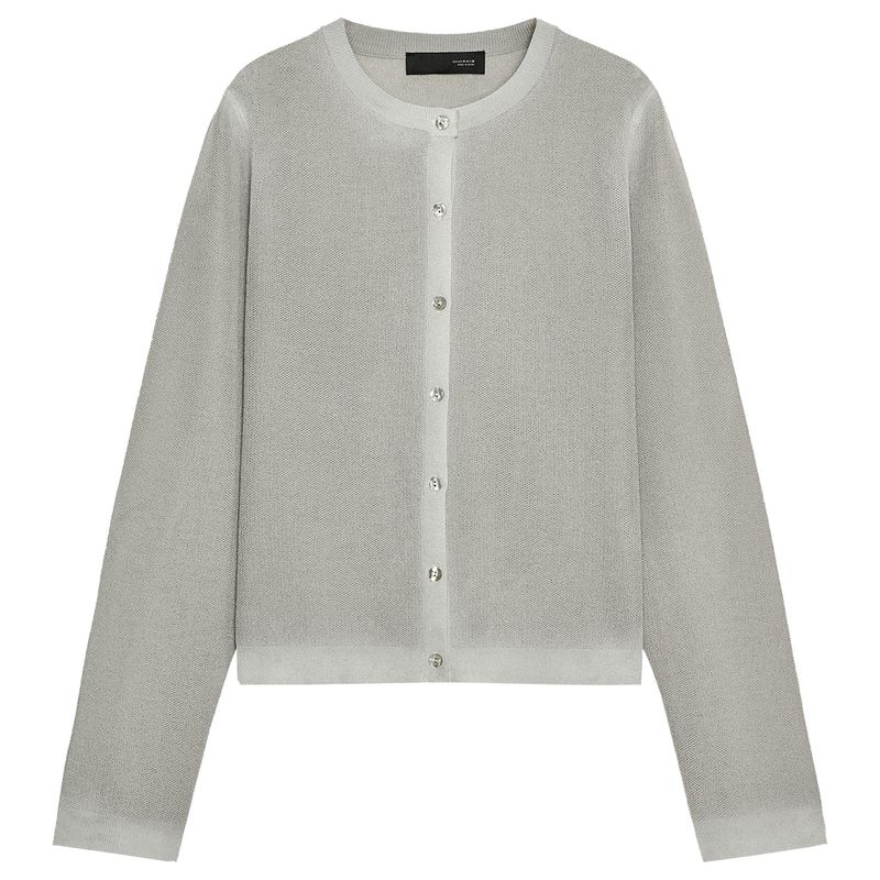 Zaprha 2025 Autumn New Women Fashion round Neck Long sleeve Gradient Effect Knit cardigan Outerwear 2893159