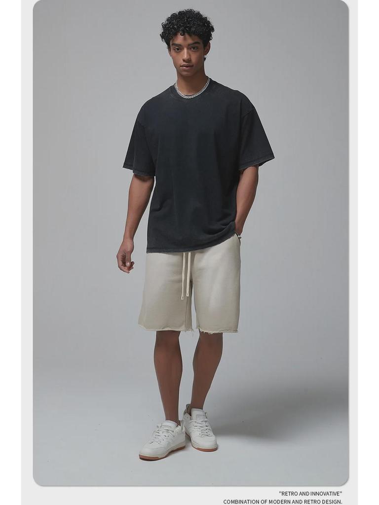 Мужская ретро-футболка ARTIE | Коллекция весна/лето 2024: 275 г Мытый, обжаренный, цветной, со старым краем