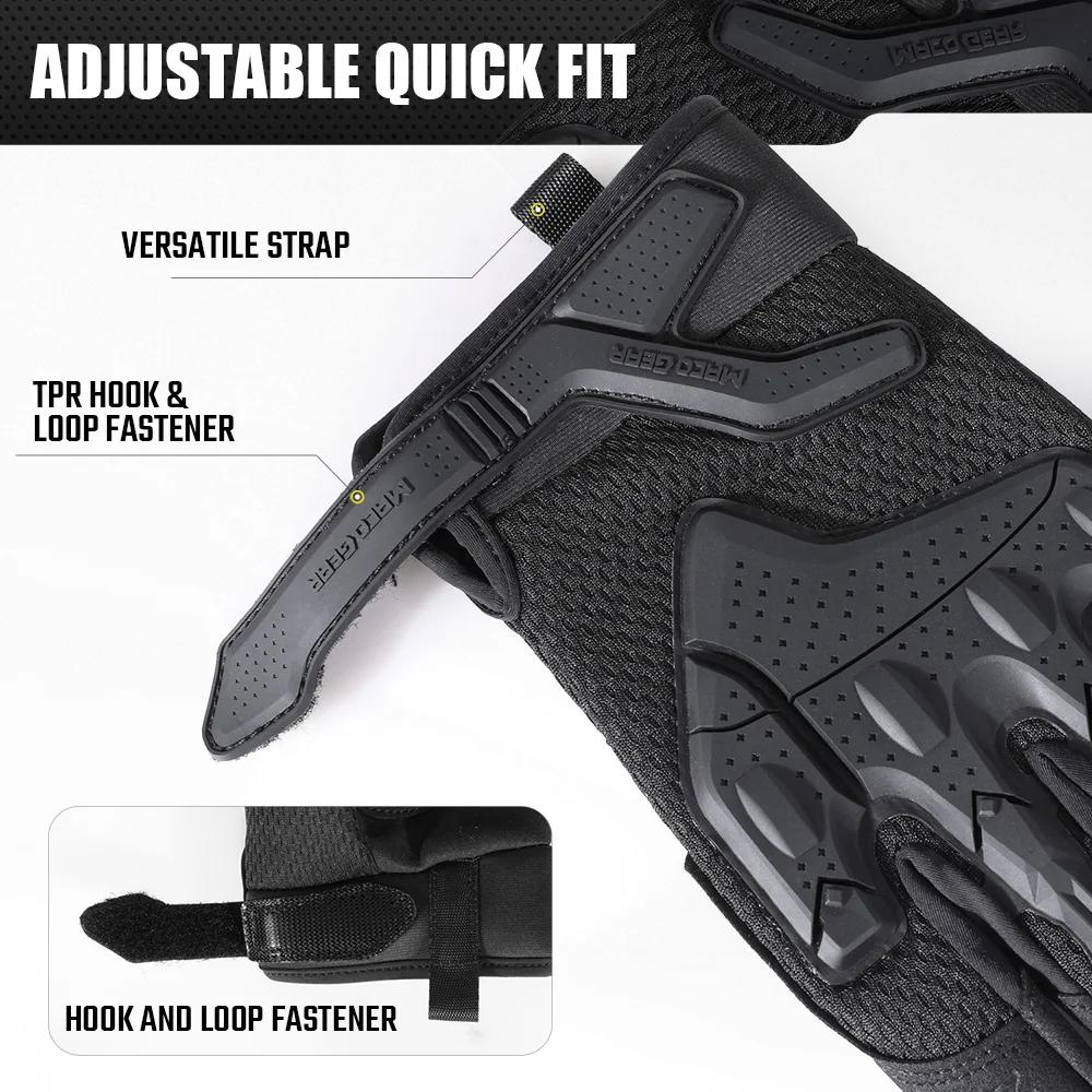 Men Gloves Touch Screen Sports Outdoor Hiking Cycling Hunting Riding Bike Rubber Protective Gear Non-slip Black Men