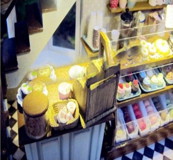 Кукольный домик ручной работы набор миниатюрный европейский путевой дневник парижская уличная улочка кафе в г. Гальштат (t-ФРИК)