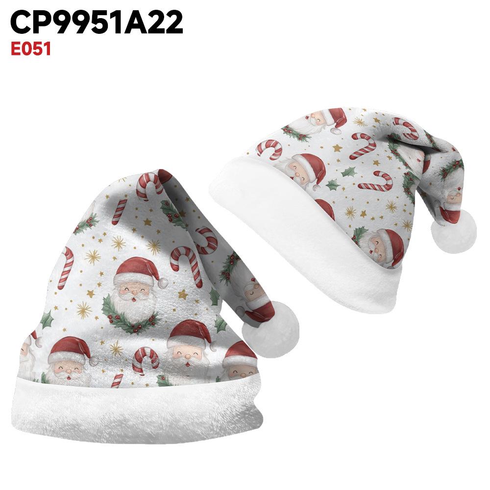 2024 Plush Velvet Double-Sided Santa Hat for Adults & Children - Custom Printed