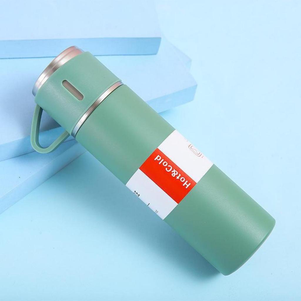 Колба с вакуумной изоляцией, термобутылка из нержавеющей стали с чашкой, двухслойная герметичная вакуумная термос из нержавеющей стали, 500 мл, бутылка для воды