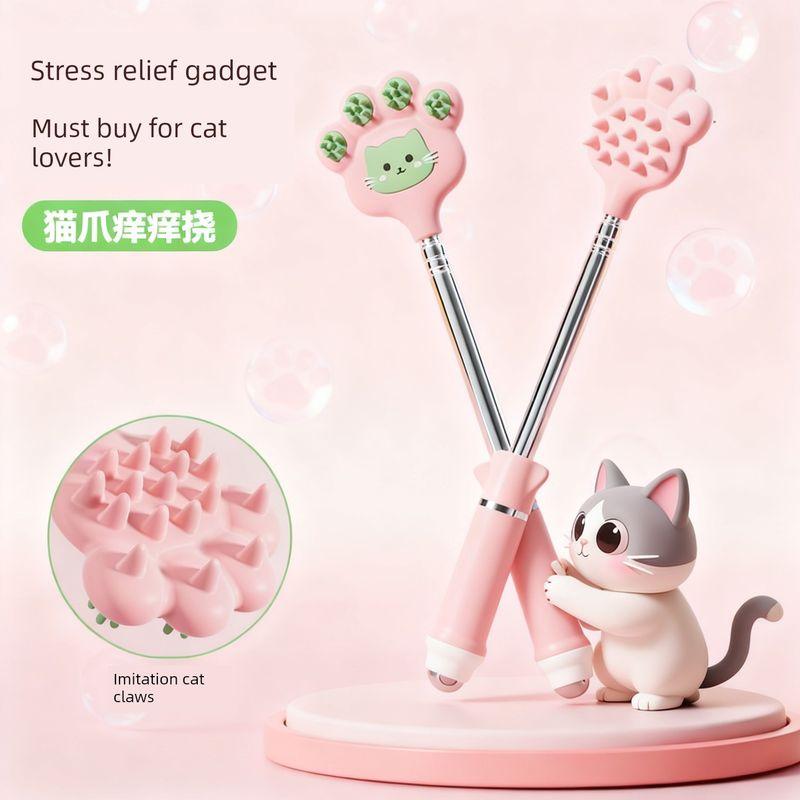 Cartoon Cat Paw Back Scratcher Massager Stress Relief Gadget Multifunctional Back Scratcher Extendable