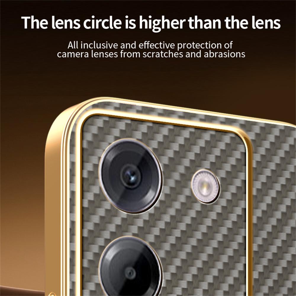 For Xiaomi Poco M7 Pro 5G Phone Case Carbon Fiber Textured Electroplated TPU Back Cover