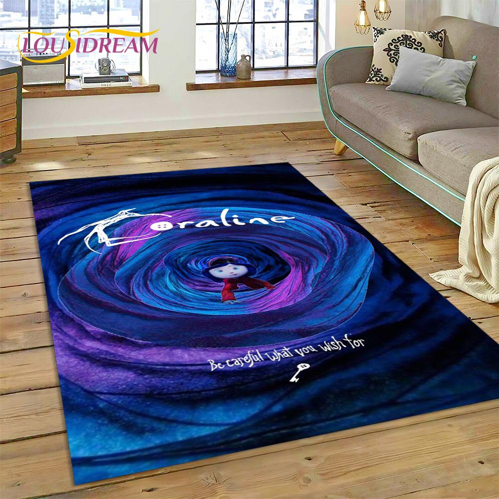 27 Style Coraline Secret Door Cartoon Horror Carpet Rug for Bedroom Living Room Home Sofa Decoration,kids Large Decor Floor Mat