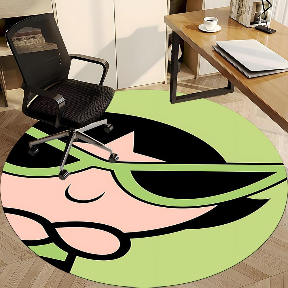 P-Powerpuff Girls Office Round Area Rug, Under Office Chairs Bedroom Living Room Home Decor a1022137