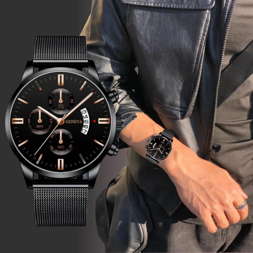 Men's Quartz Watch Brand Fashion Stainless Steel Strap Watch Waterproof Men's Watch for Outdoor Activities Anyone