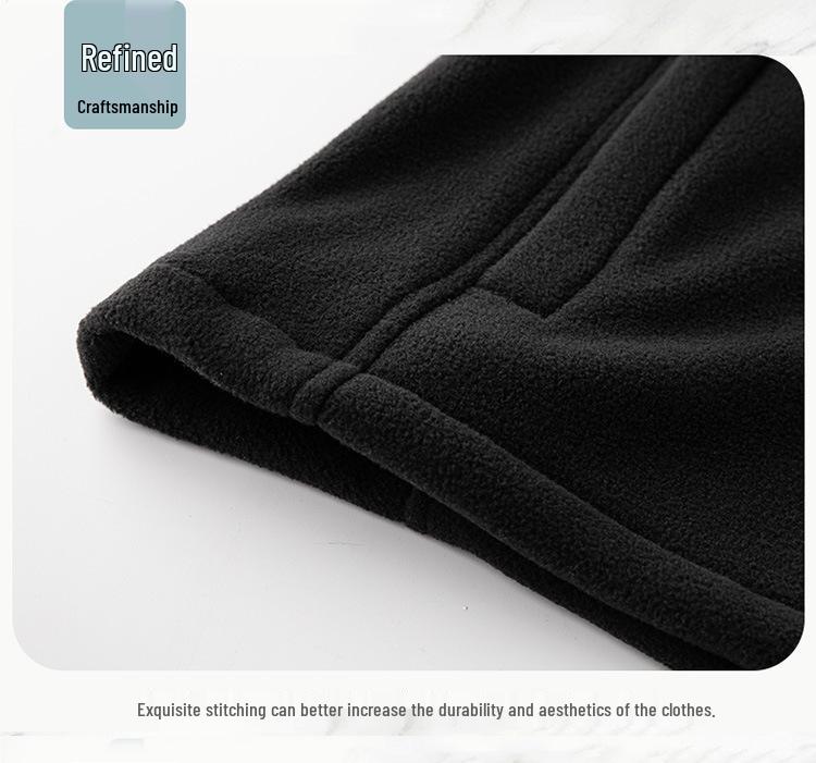 Мужской флисовый жилет с воротником-стойкой на осень/зиму: Теплая, на бархатной подкладке, повседневная куртка для улицы