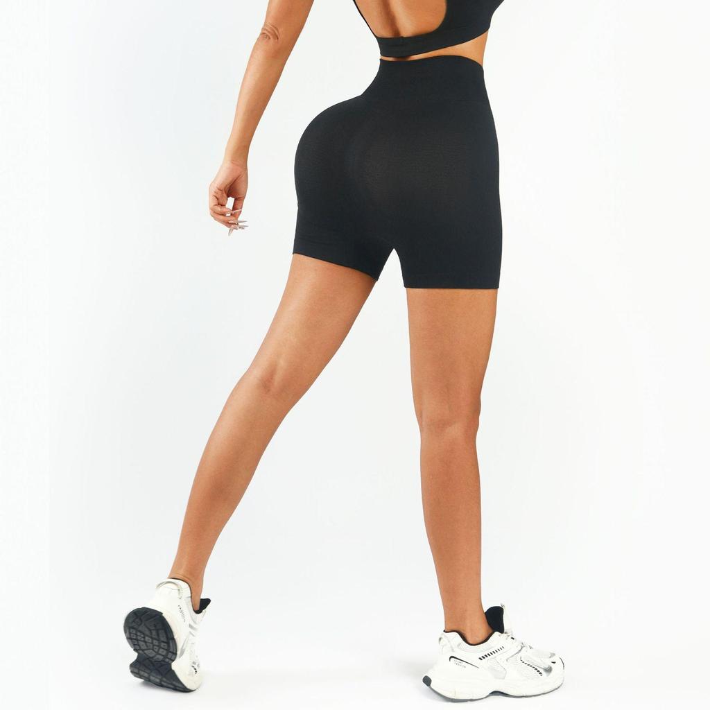 Бесшовные шорты для йоги с высокой талией, подтягивающие ягодицы