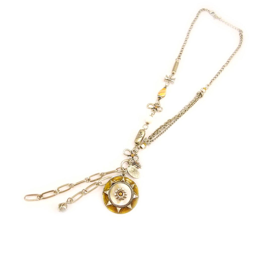 Les Trésors De Lily [E5769] - Дизайнерское колье «Воспоминания о прошлом» Янтарное серебро