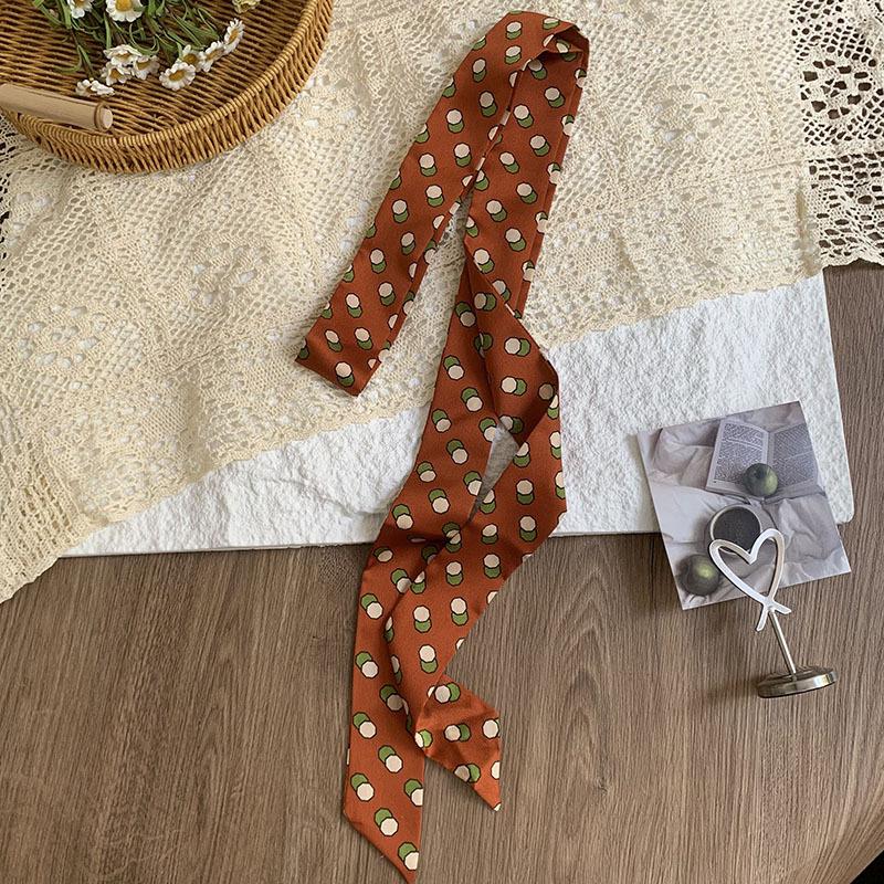 Double-layer Polka Dot Silk Scarf, High-end Versatile Small Scarf, Fashion Headscarf, Headband, Hair Tie, Decorative Belt.