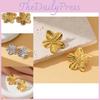 Gold Elegant Vintage Alloy Floral Design Earrings For Women With Shapes Geometric