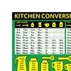 Магнитная таблица кухонных преобразований Метрическая кулинария Отличный магнит Нескользящая таблица-руководство Жидкие объемы Сухие веса Жидкие преобразования Кухня