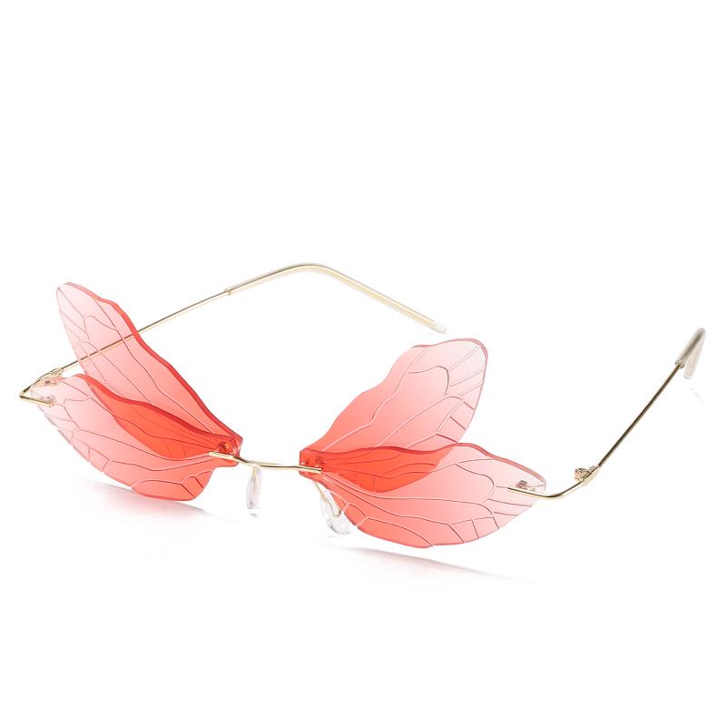 Трендовые безободковые солнцезащитные очки-градиент «Стрекоза» для женщин, 2024