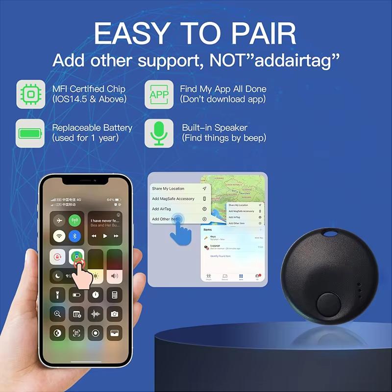 Новая мини-умная бирка, Bluetooth-трекер для багажа. Работает с Apple Find My (Только iOS), Локатор предметов для ключей, багажа, рюкзака