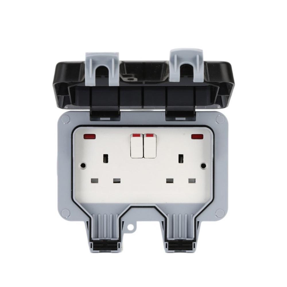 Водонепроницаемая настенная розетка-выключатель с вилкой UK и USB-портом, электрическая розетка со светом, пылезащитный корпус розетки