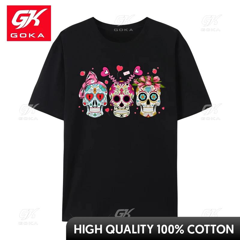 Sugar Skull Lovers Valentines Day Couple Matchings TShirts Cotton TShirts Unisex Top Tees Camisetas Group Dating TShirts