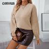Autumn and Winter Round Neck Pullover Women's Knitted Plus Size Sweater