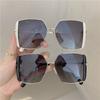 Fashion Double Eyebrow Sunglasses Women Big Frame Retro Sun Glasses Square Metal High Quality Luxury Eyewear Driving Glasses