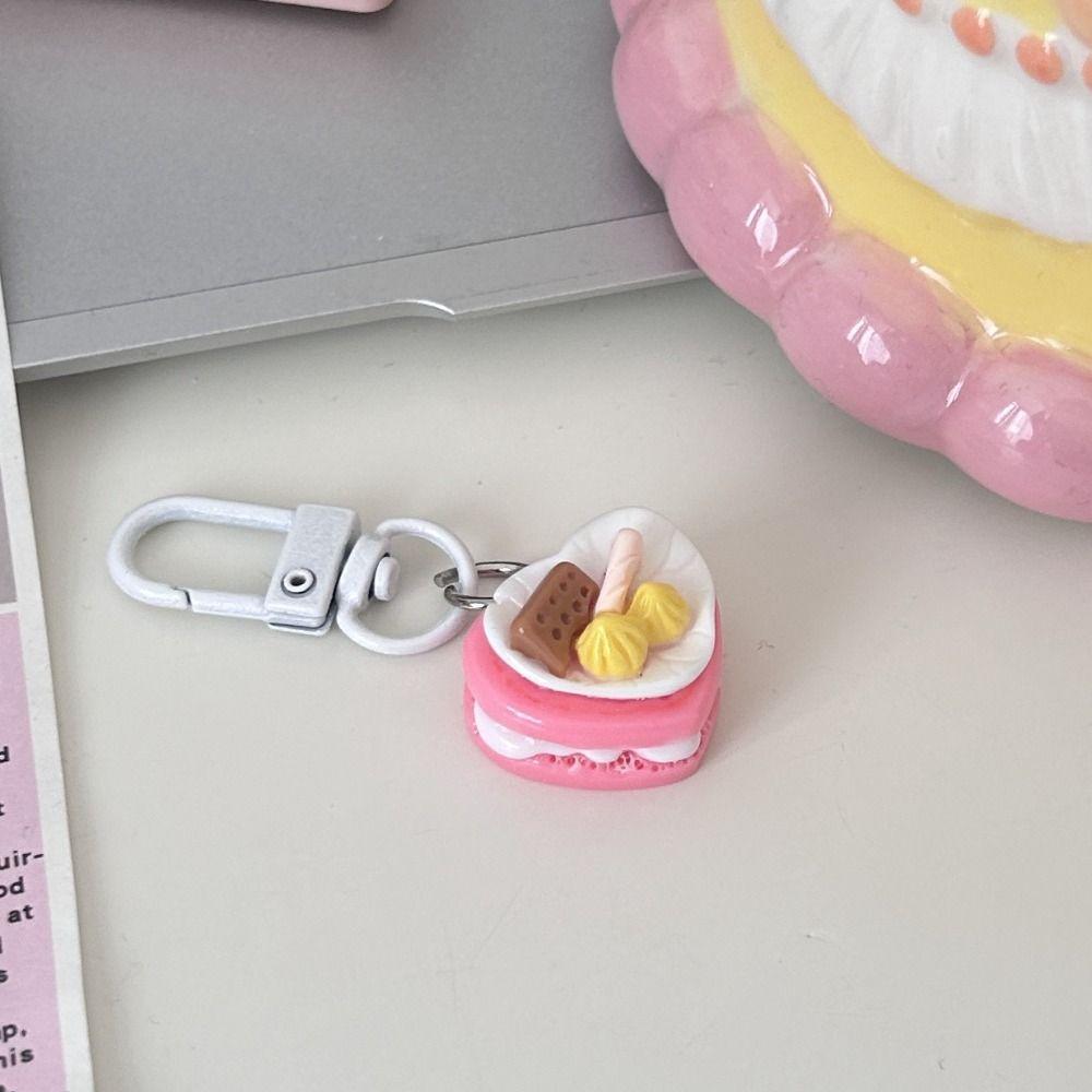 Cute Car Keyring Cartoon Party Gift Jewelry Simple Cake Pendant Keychain  Boudoir