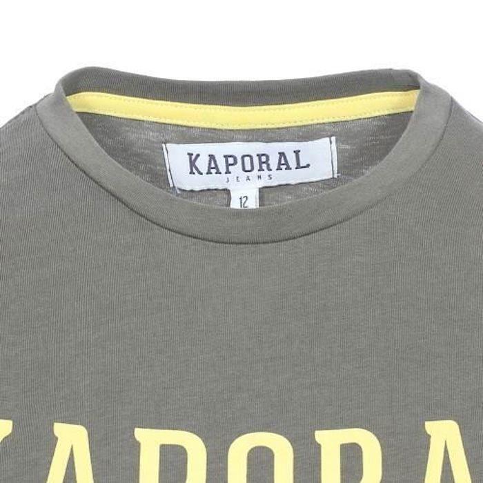 Tee-shirt - Kaporal - Junior - Coton 100% - Kaki - Manches courtes