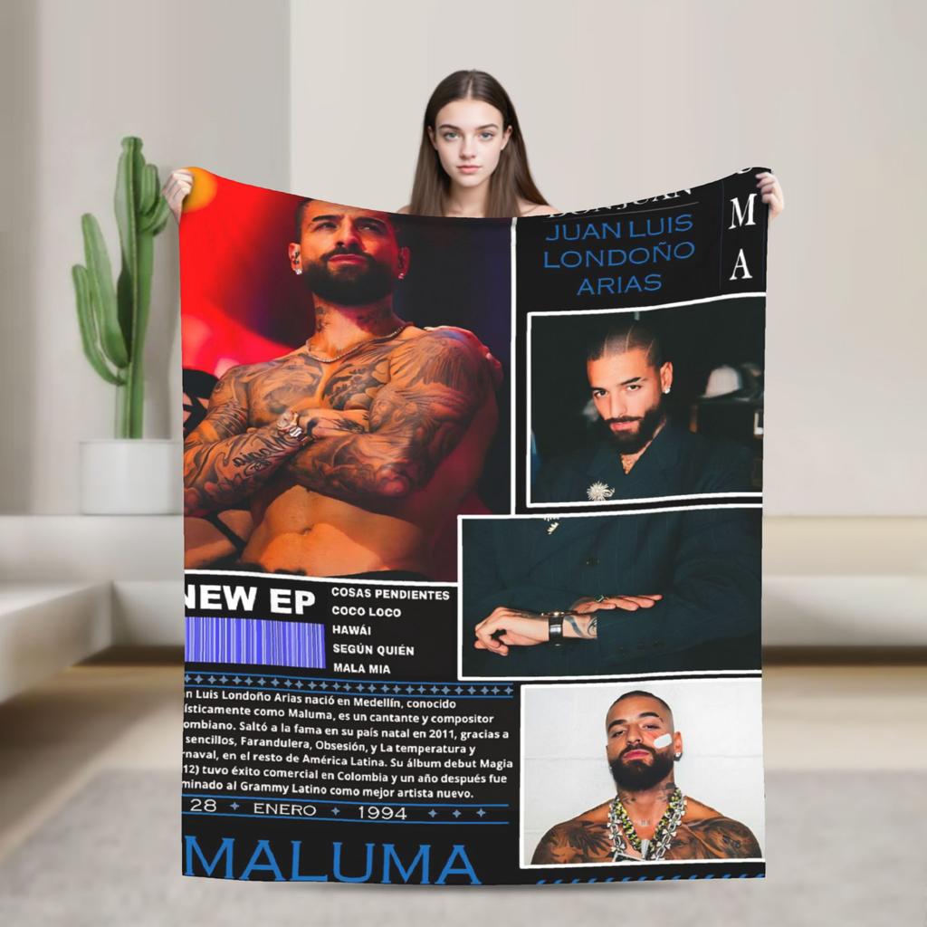 Maluma Rapper  Blanket Quality Soft  Throw Blanket Winter Girls Boys Couch Bed Funny Bedspread