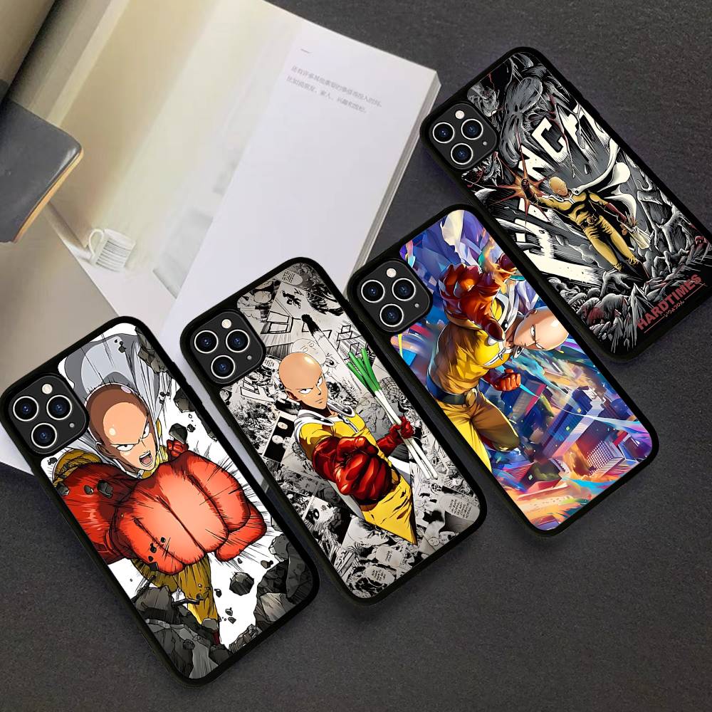 Аниме Японский Классический ONE P-PUNCH-MANS Чехол для Телефона Для IPhone 17 16 Pro Max 11 12 13 14 15 Жесткий ПК+ТПУ Подставка Задняя Крышка