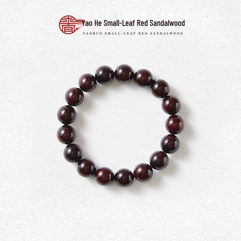 Natural Small-Leaf Sandalwood Bracelet, Unisex Prayer Beads, Single Strand, 0.8, Old Material, 108 Beads