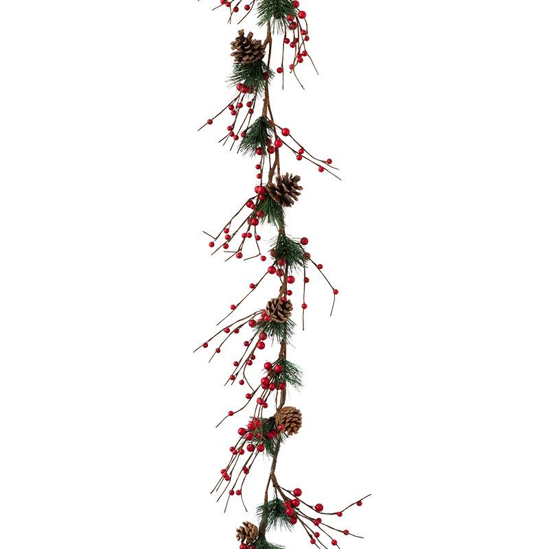 Red Fruit Christmas Vine & Ornament for Window Display
