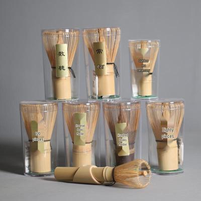 Набор из восьмидесятилуночного бамбукового венчика для матча с длинной ручкой и мерной ложкой