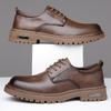 Модные мужские рабочие туфли с низким вырезом, весна-осень, винтажные деловые повседневные туфли из коровьей кожи, мужские британские ботильоны на толстой подошве для мужчин