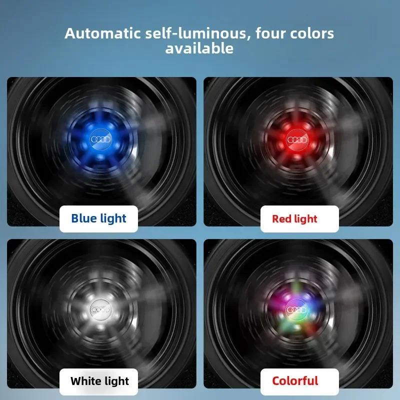 4Pcs 60mm 61mm 69mm LED Wheel Center Hub Cap Light Floating Illuminated Cover for Hot A3 A4 A5 A6 Q3 Q5 Q7 etc