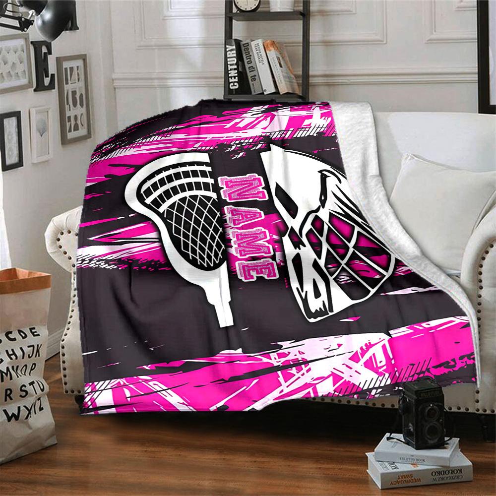 Lacrosse Home Customize Your Name Blankets Comfortable Soft Portable Blanket For All Seasons Comfortable Soft Lightweight Multipurpose Blanket For All