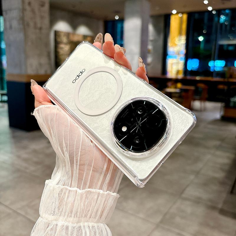 Чехол для OPPO Find N5 Прозрачный Тонкий Магнитный Беспроводная зарядка Защитная Задняя Крышка Для OPPO Find N5 N 5 Корпус Телефона